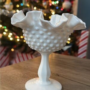 Fenton Hobnail Milk Glass Vase